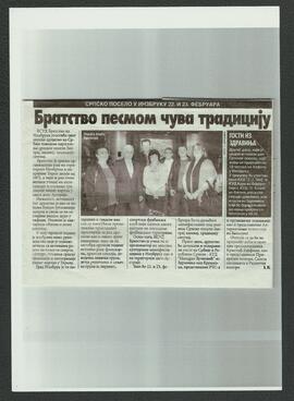 Zeitungsausschnitt serbisch