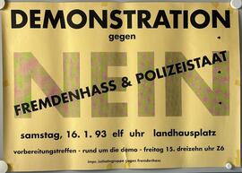 Demonstration gg. Fremdenhass u. Polizeistaat 1993