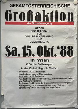 Großaktion der Sozialbewegung Wien 1988